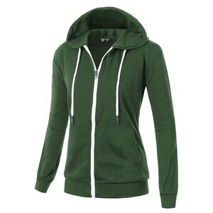 GIVON Full-Zip Hoodie – Size Large – Forest Green – DCF200